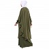Jade Green Co-Ord set- Loose fit front open Top with sleeveless inner abaya 